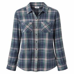 L.L. Bean Plaid Shirt Women Small Blue Pink Cotton Button Down Classic Outdoor